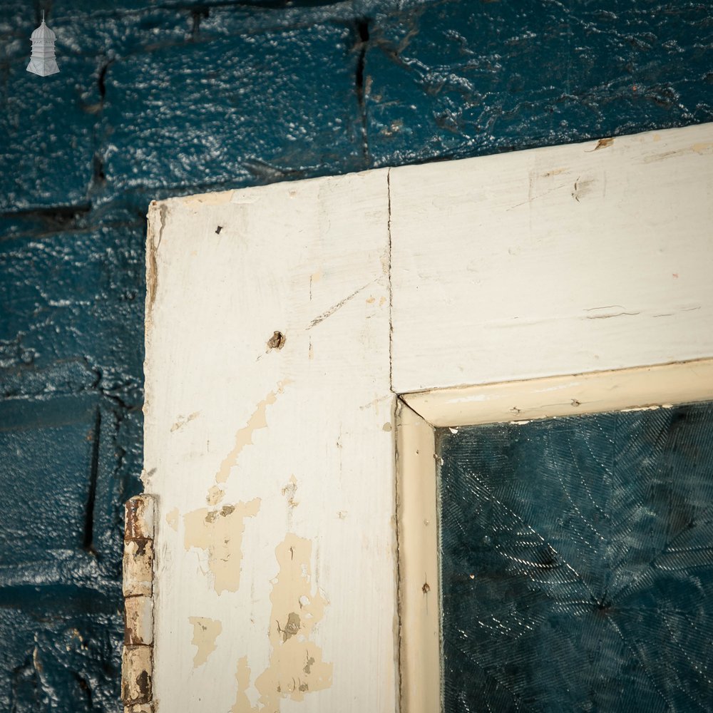 Half Glazed Door, White Painted Pine with Textured Glass