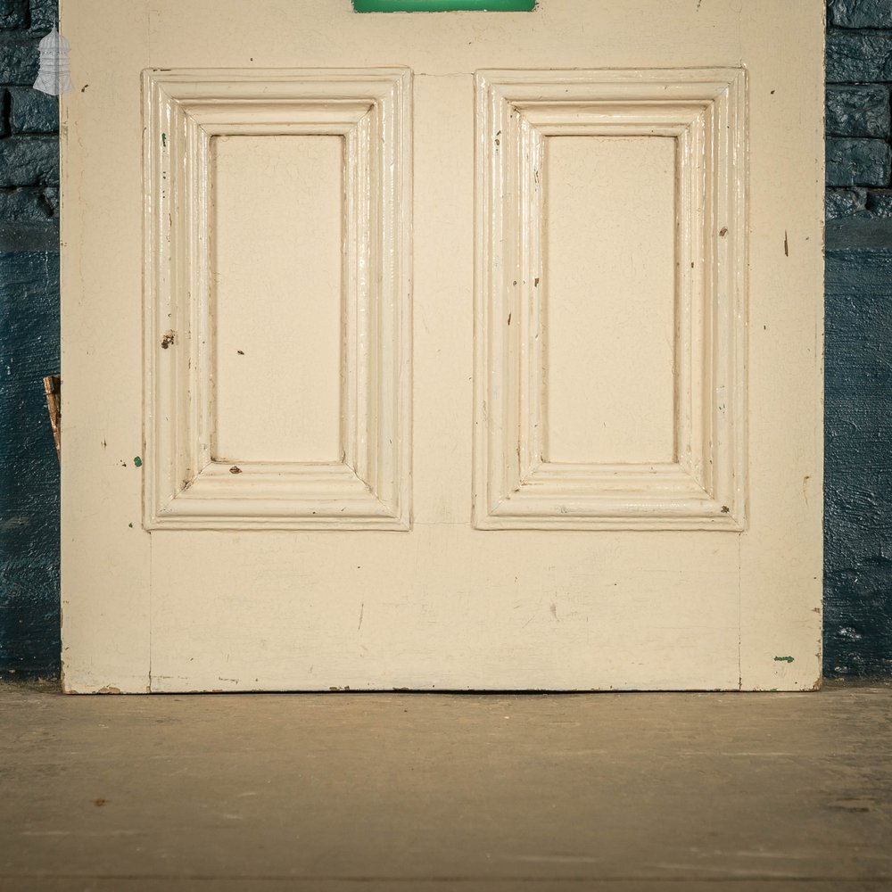 Half Glazed Door, With Arched Top Window and White Painted Finish