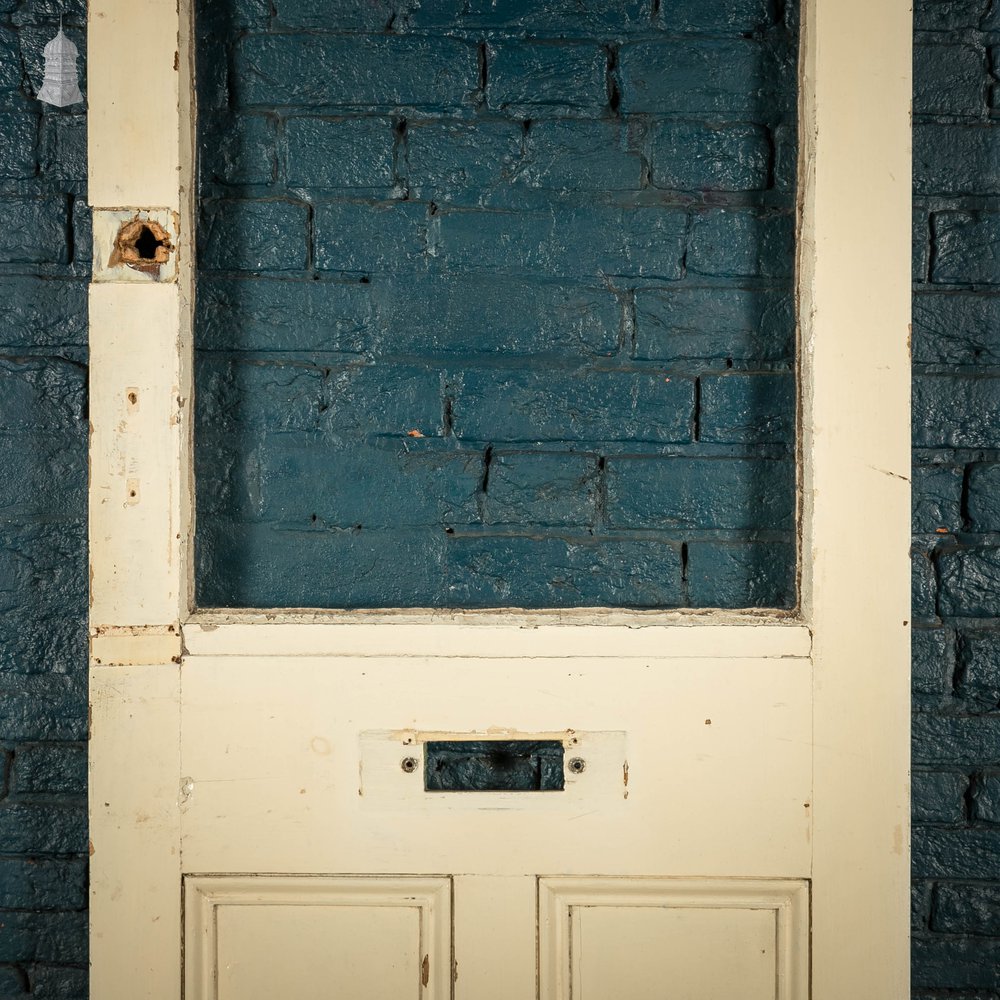 Half Glazed Door, With Arched Top Window and White Painted Finish