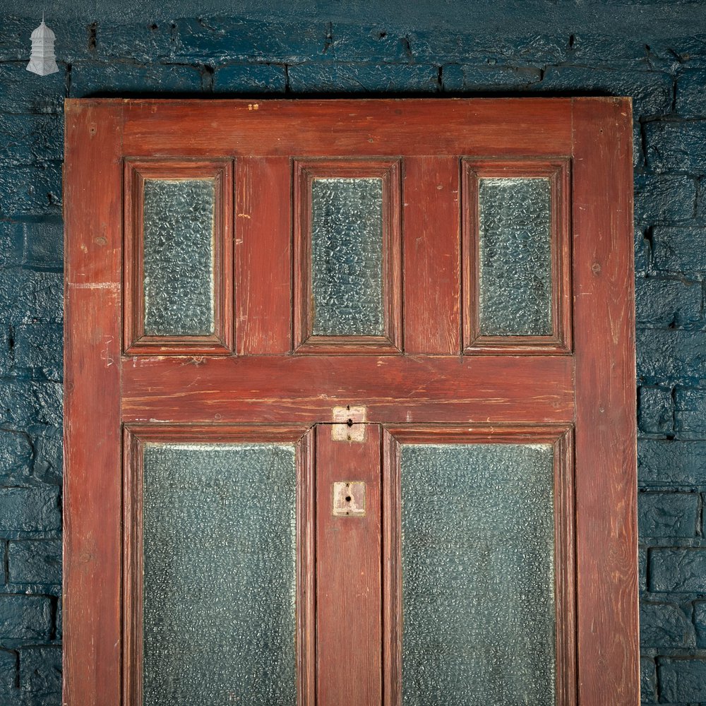 Half Glazed Door, Pine with ‘Arctic’ Style Textured Glass