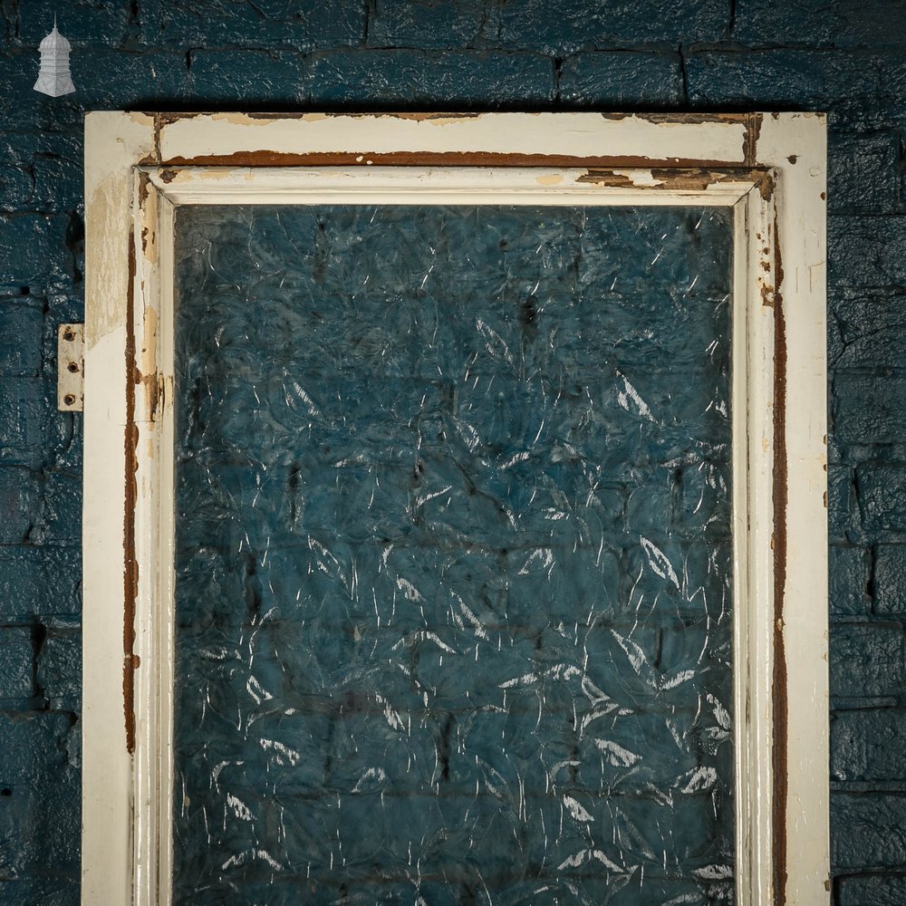 Half Glazed Door, White Painted Pine with Textured Glass