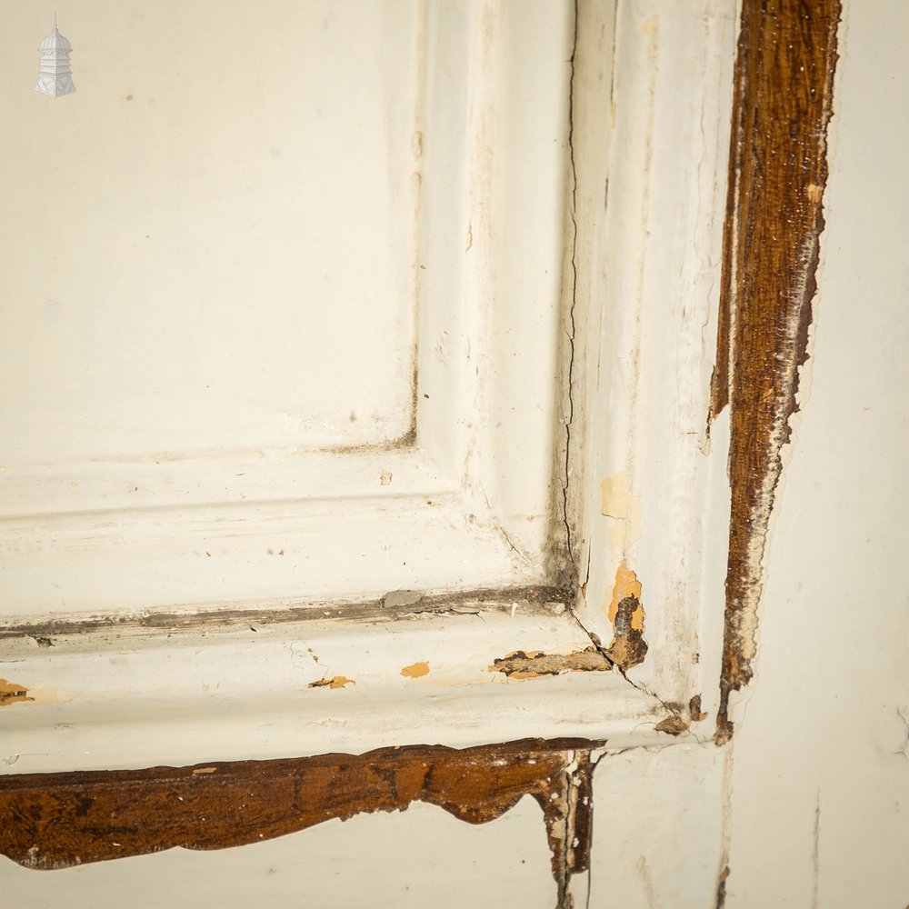 Half Glazed Door, White Painted Pine with Textured Glass