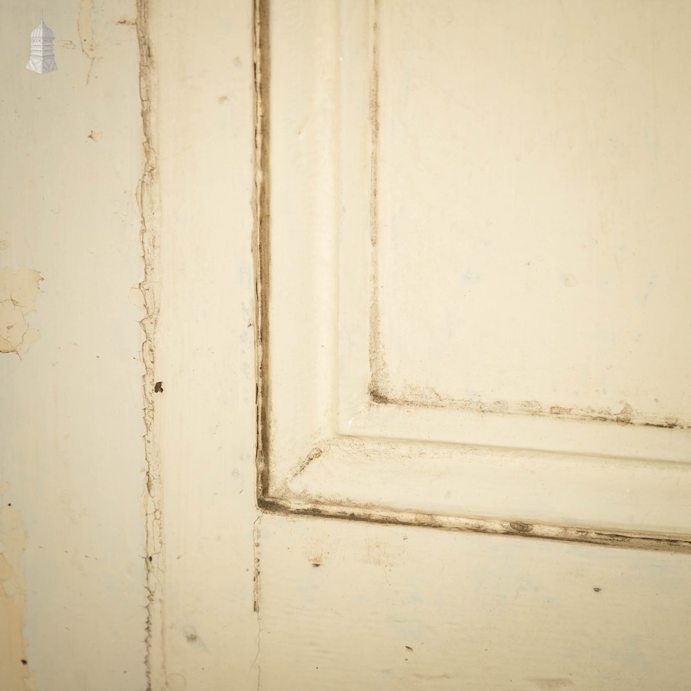 Half Glazed Door, White Painted Pine with Textured Glass