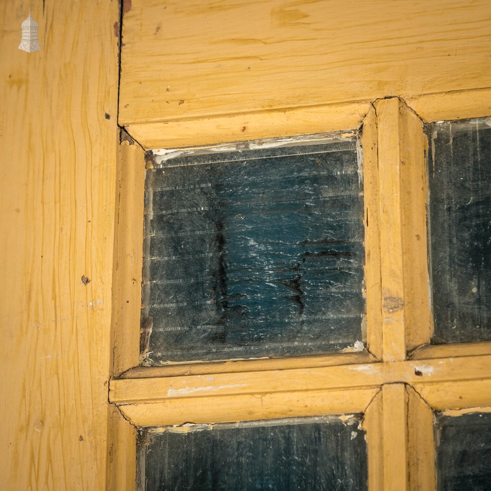 Half Glazed Door, Pine, Fitted with ‘Reeded’ Style Textured Glass