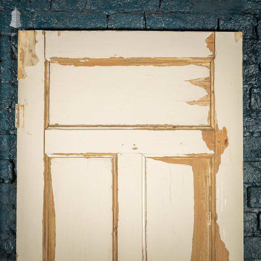 Pine Panelled Doors, Pair, White Distressed Painted