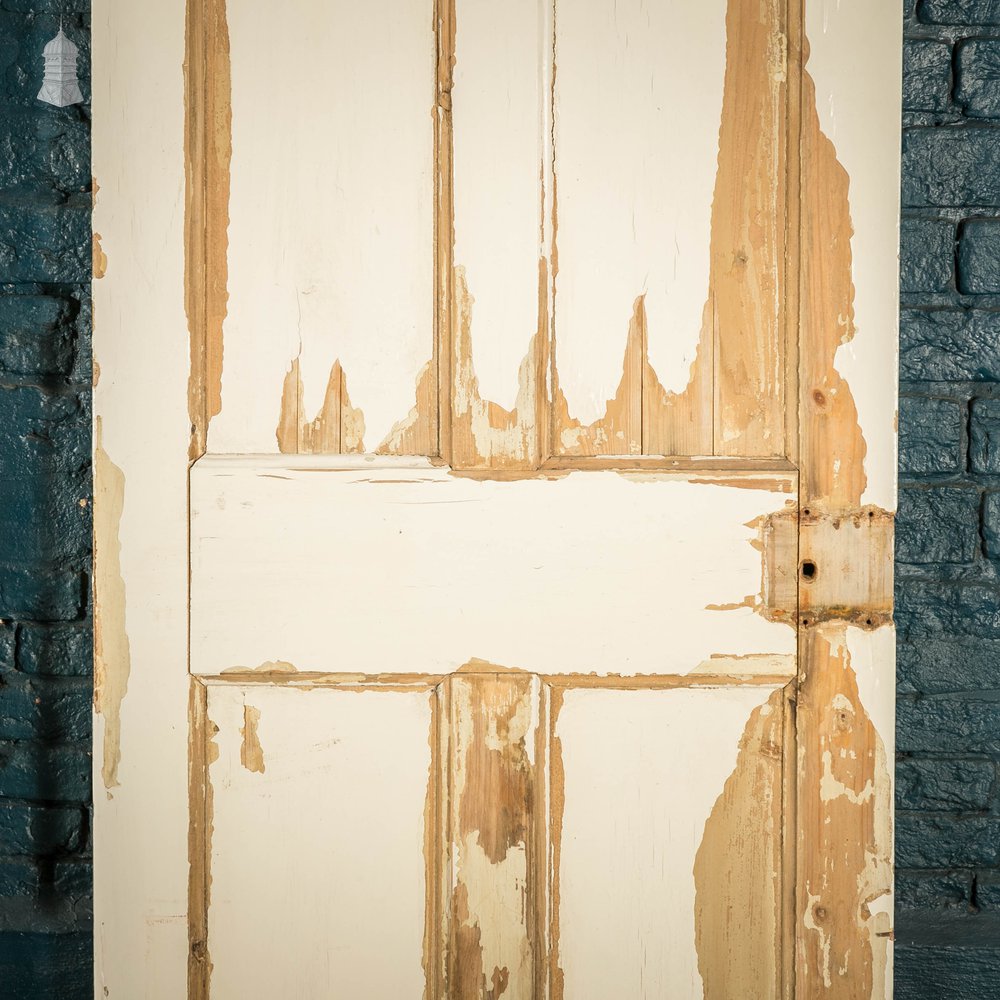 Pine Panelled Doors, Pair, White Distressed Painted