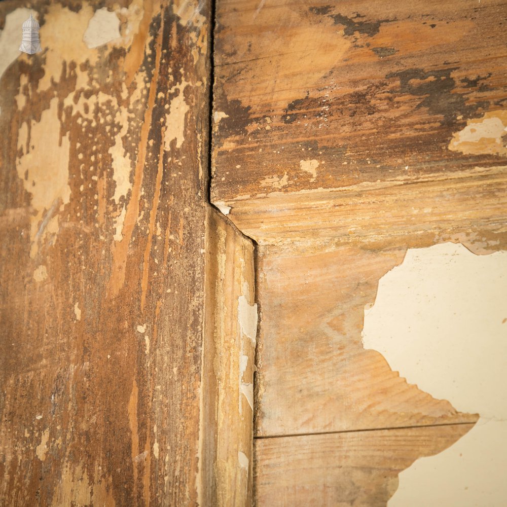 Pine Panelled Doors, Pair, White Distressed Painted