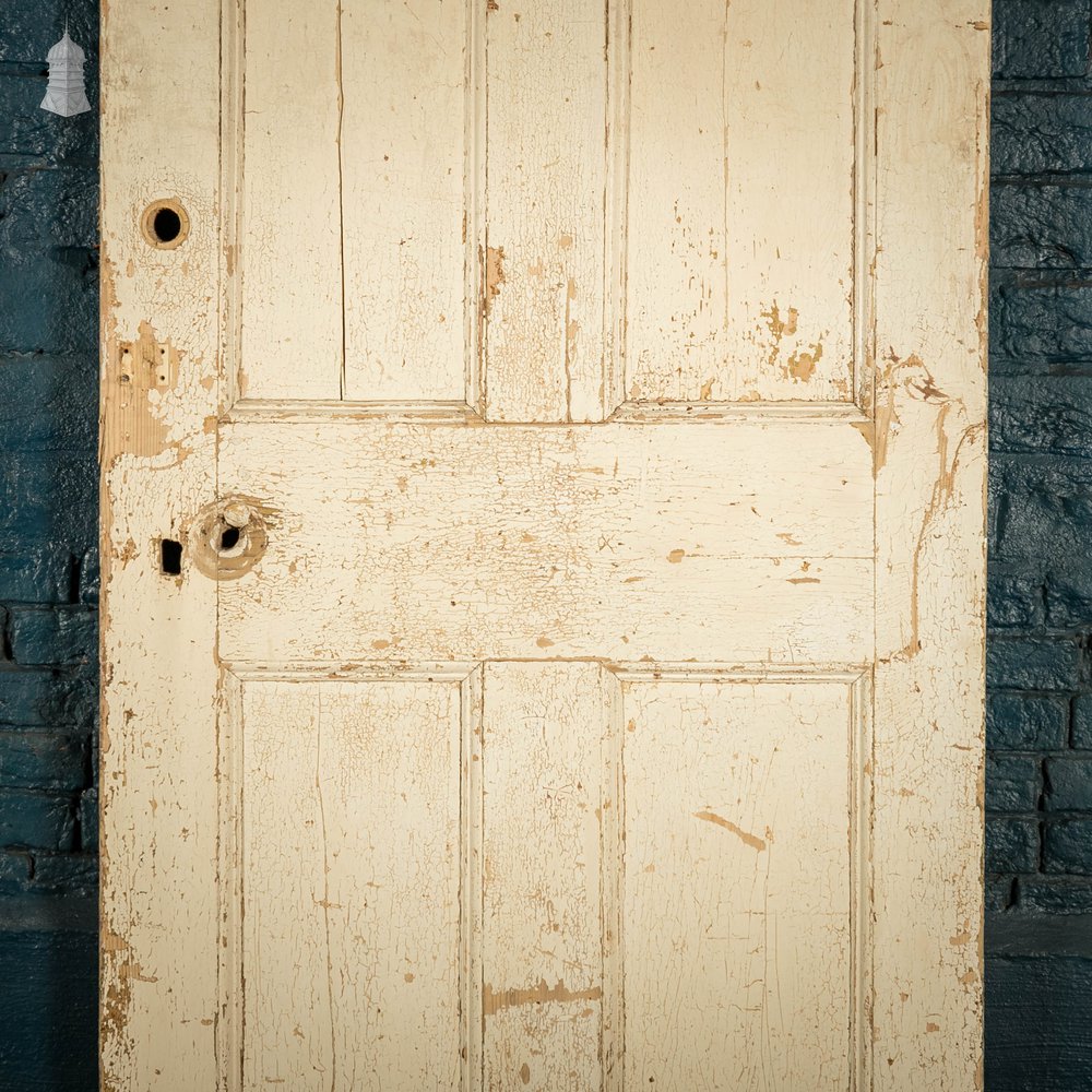 Pine Panelled Door, 4 Panel Distressed Painted Pine