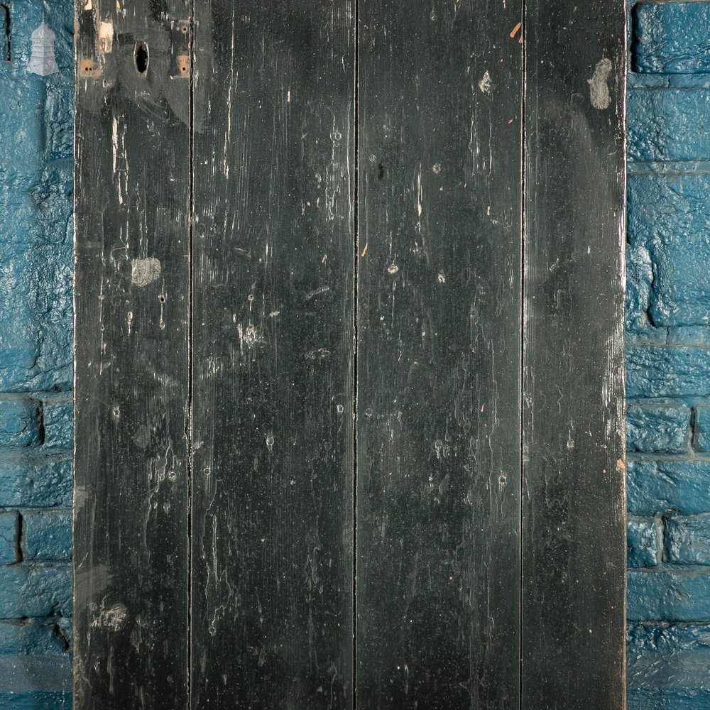 Ledged and Braced Door, Black Painted with Heart Cut-out