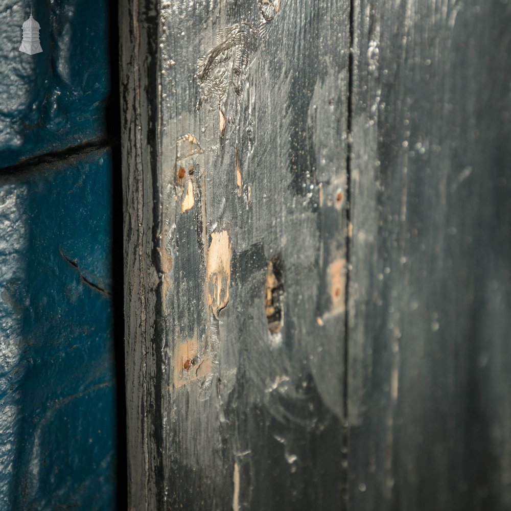 Ledged and Braced Door, Black Painted with Heart Cut-out