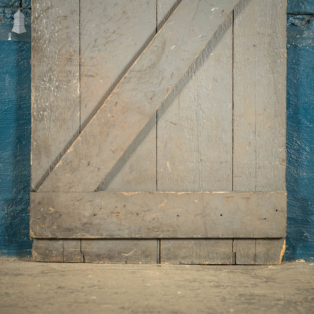 Ledged and Braced Door, Black Painted with Heart Cut-out