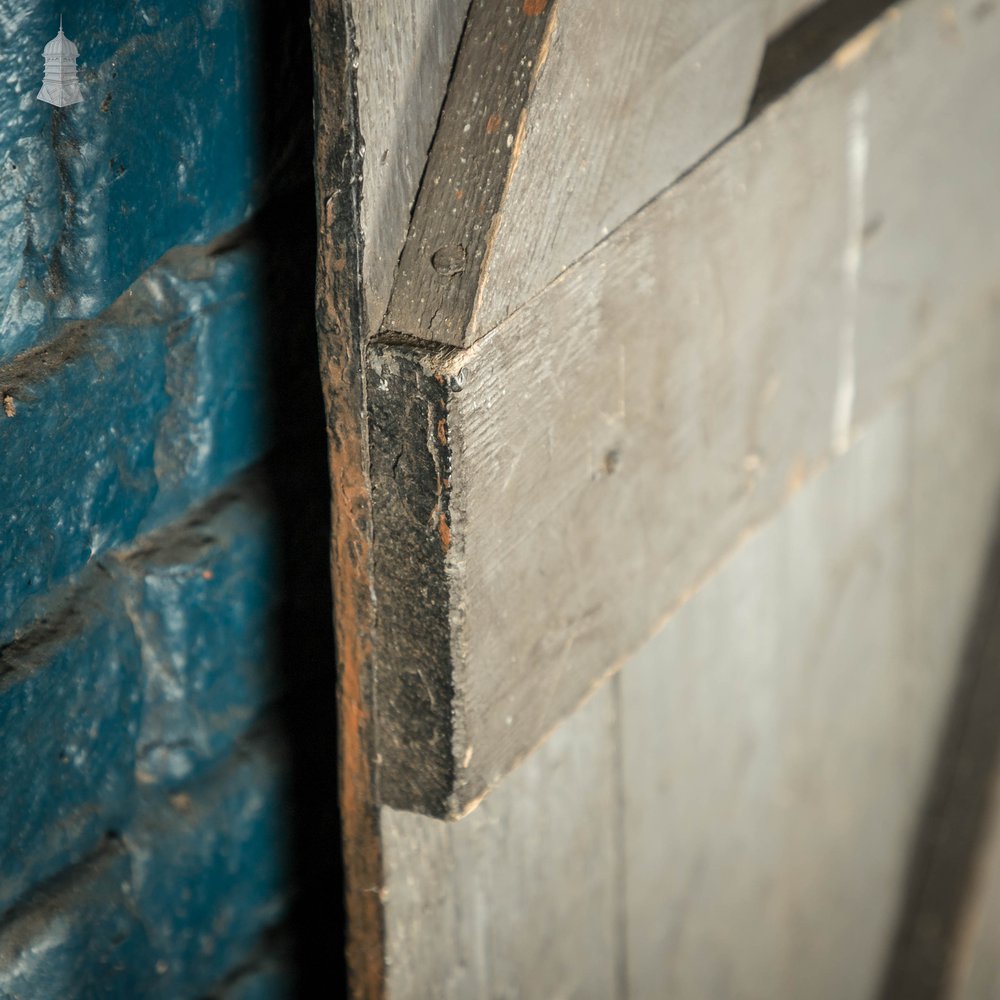 Ledged and Braced Door, Black Painted with Heart Cut-out