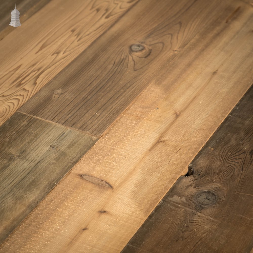 Pine Floorboards, 8 Inch Floorboards Cut from Reclaimed Timber - 18 Square Metres