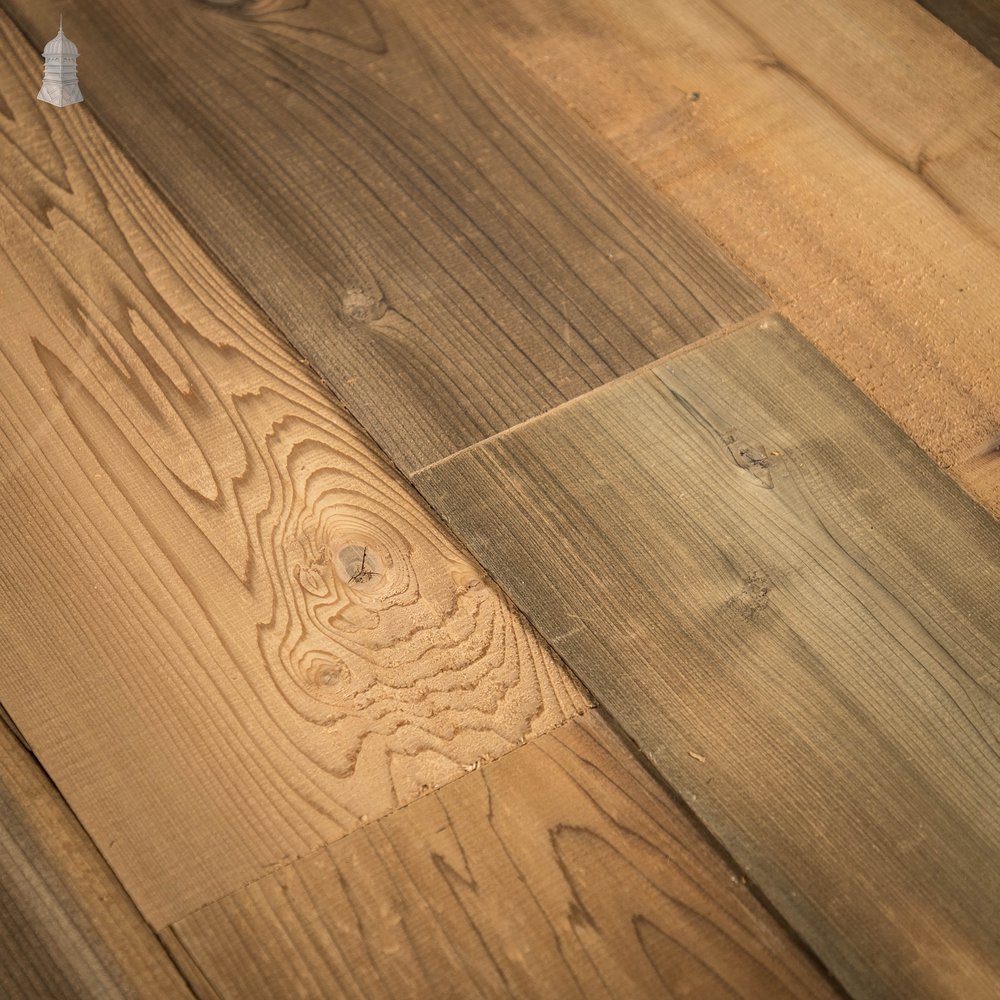 Pine Floorboards, 8 Inch Floorboards Cut from Reclaimed Timber - 18 Square Metres