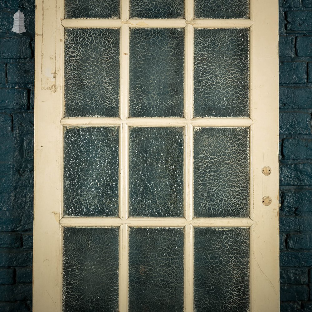 Glazed Pine Door, Fitted with ‘Arctic’ Style Textured Glass