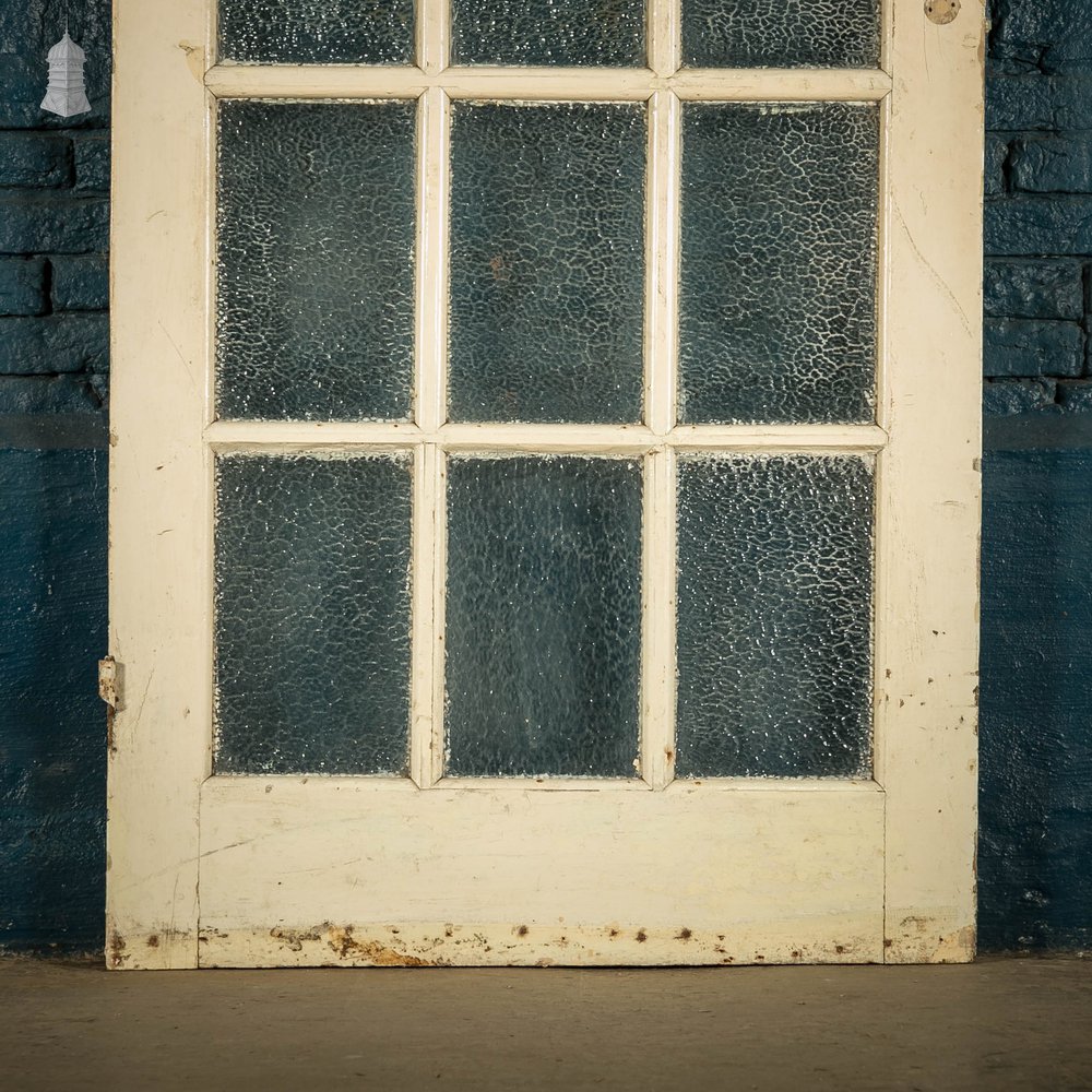 Glazed Pine Door, Fitted with ‘Arctic’ Style Textured Glass