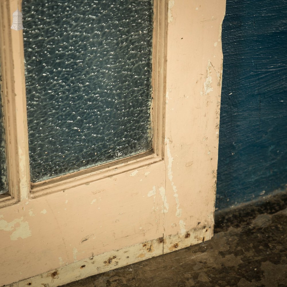 Glazed Pine Door, Fitted with ‘Arctic’ Style Textured Glass