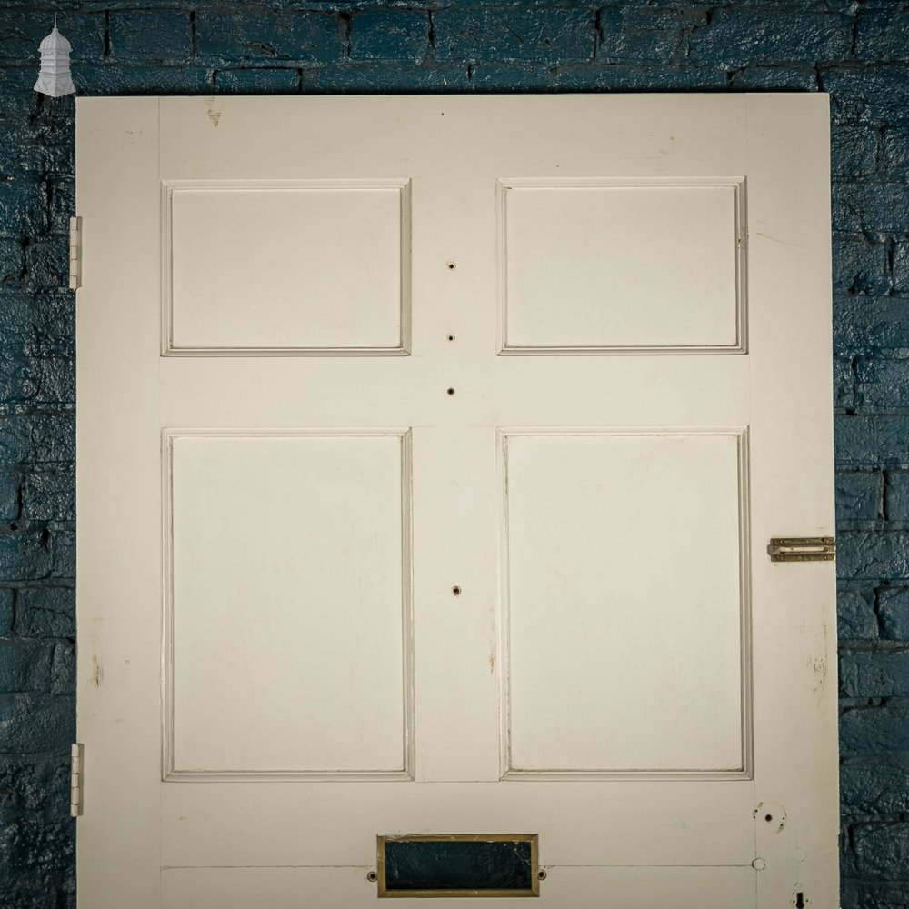 Pine Panelled Door, 6 Panel White and Brown Painted