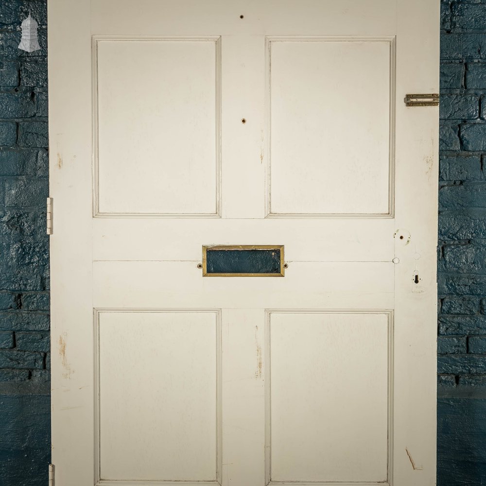 Pine Panelled Door, 6 Panel White and Brown Painted