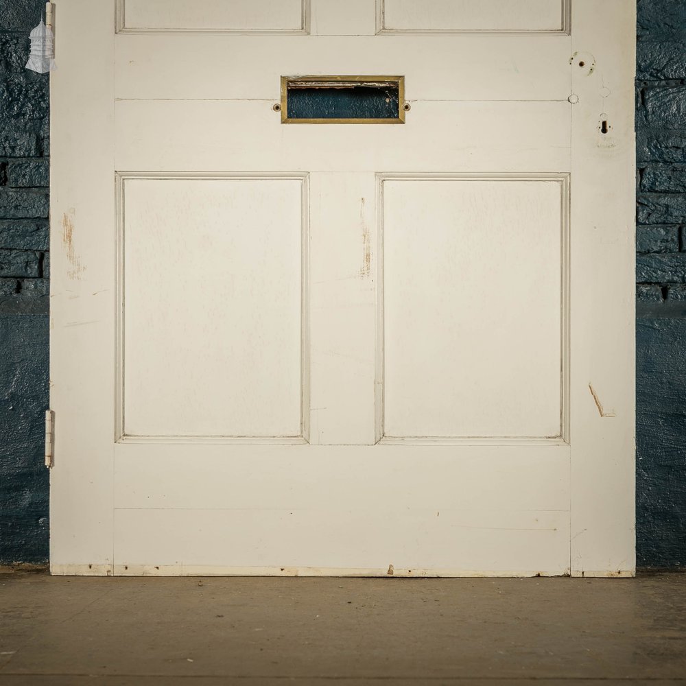 Pine Panelled Door, 6 Panel White and Brown Painted