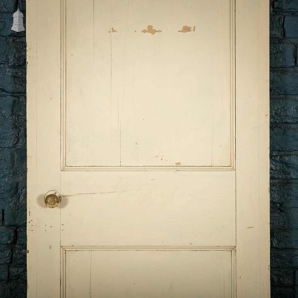 Pine Panelled Door, 2 Panel, White Painted