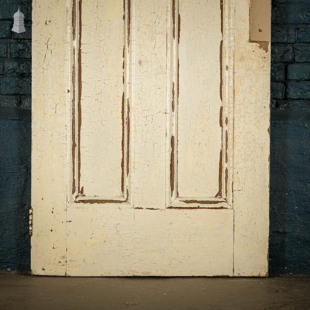 Half Glazed Door, Blue Painted Pine Fitted with ‘Arctic’ Style Textured Glass