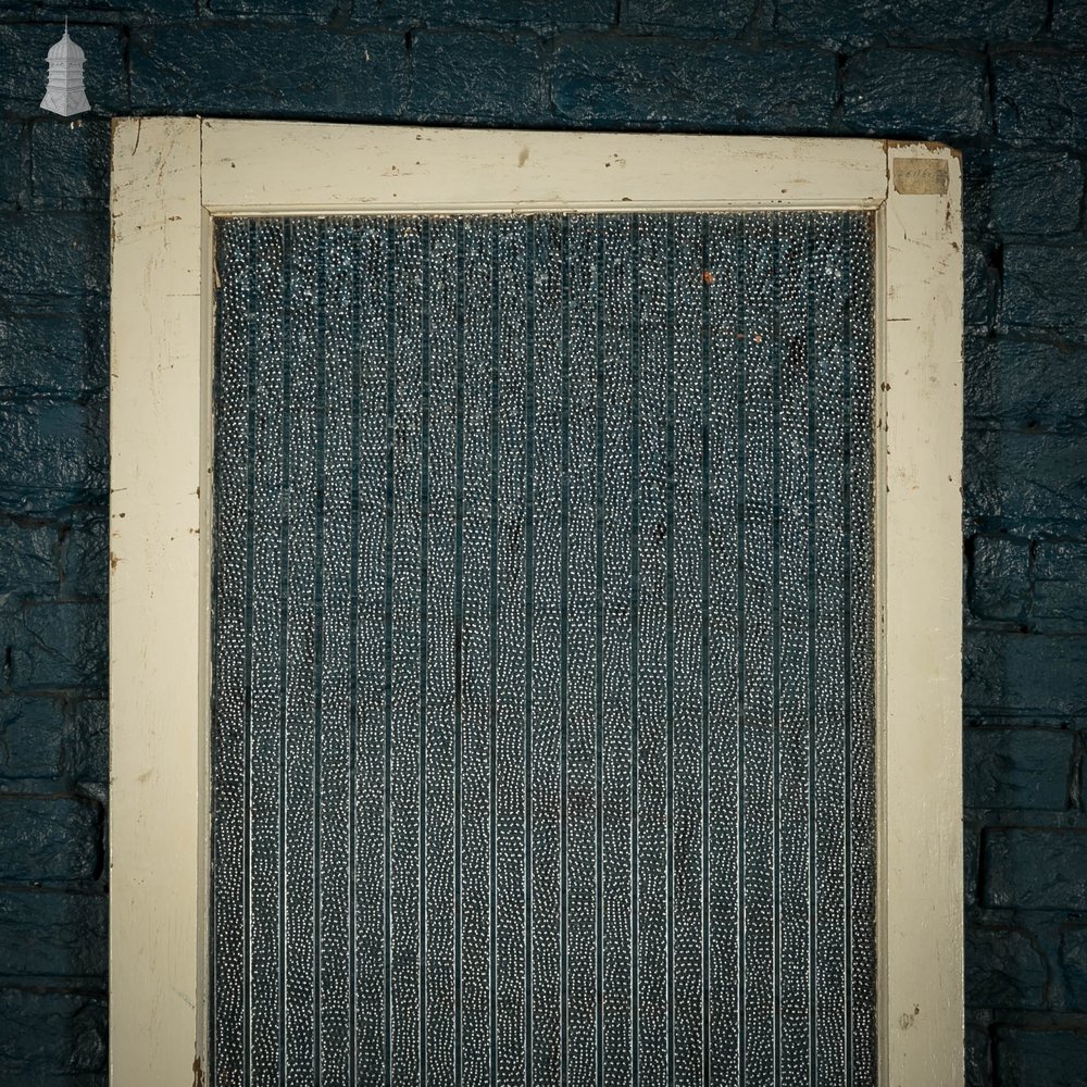 Half Glazed Door, Pine Panelled Door with “Hammer Stripe” Style Textured Glass