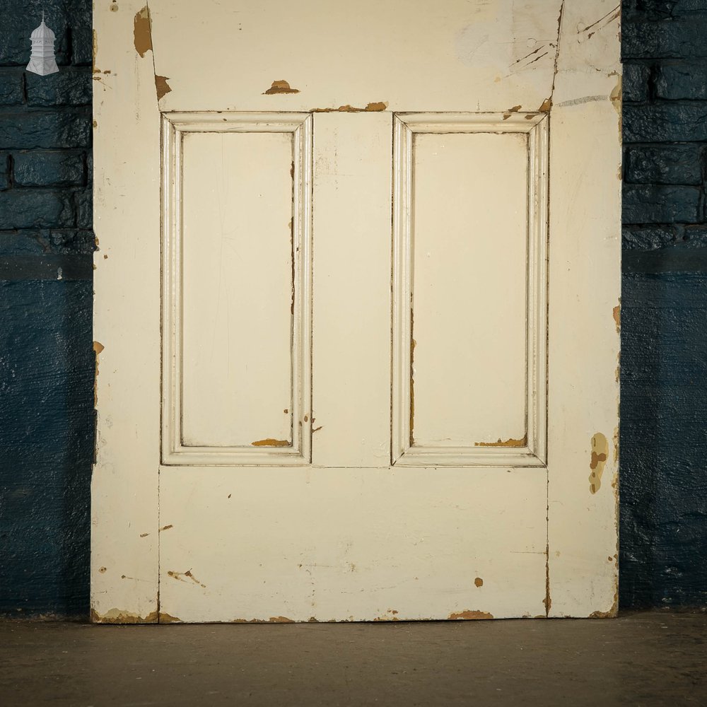 Half Glazed Door, Pine Panelled Door with “Hammer Stripe” Style Textured Glass