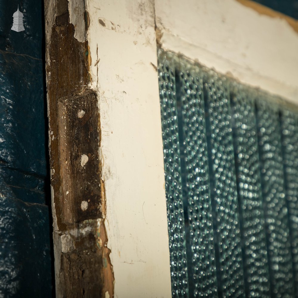 Half Glazed Door, Pine Panelled Door with “Hammer Stripe” Style Textured Glass