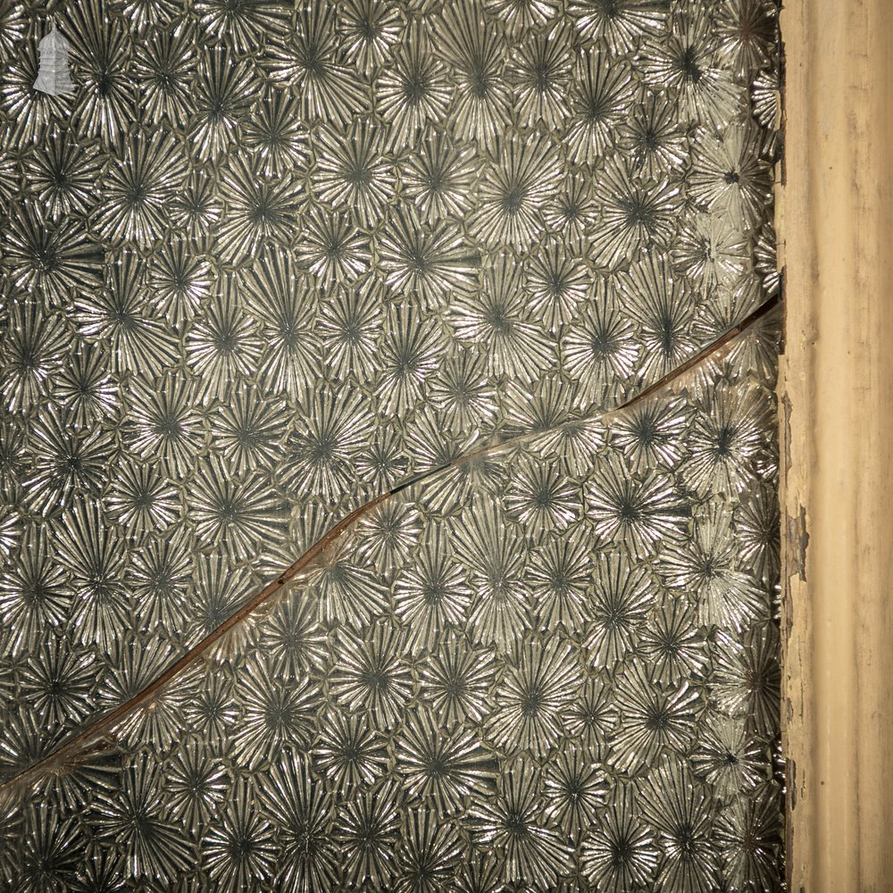 Half Glazed Door, Panelled Pine with ‘Muranese’ Style Textured Glass