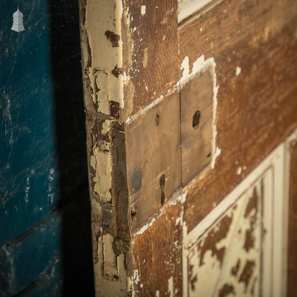 Half Glazed Door, Panelled Pine with ‘Muranese’ Style Textured Glass