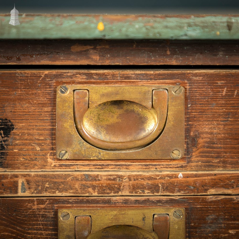 Victorian Plans Drawers, Green Painted Cabinet Scumble Glaze