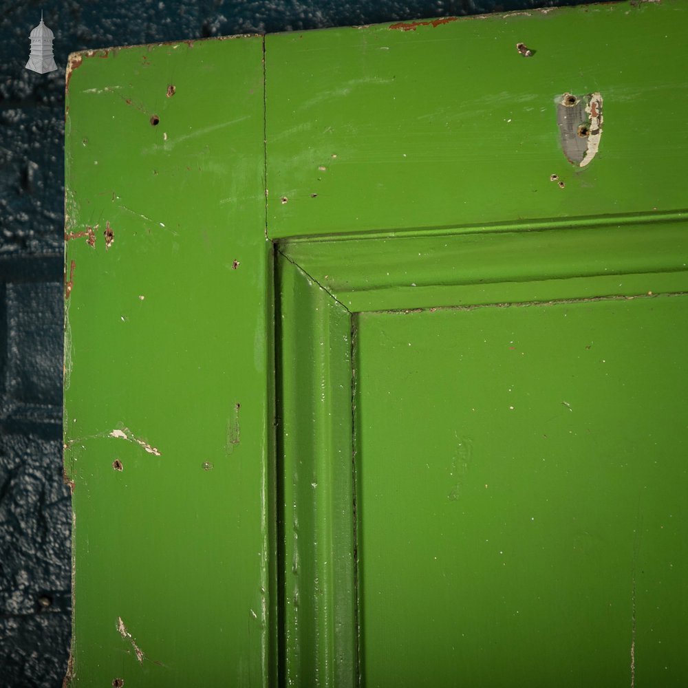 Pine Panelled Door, Green Painted, 4 Panel