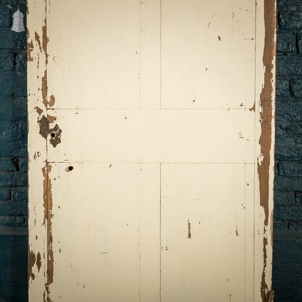 Pine Panelled Door, White Distressed Paint Finish