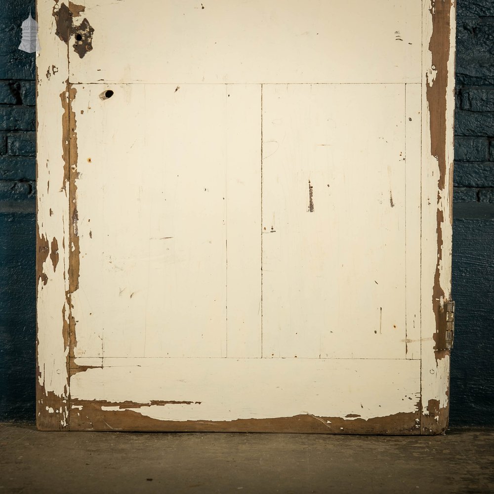 Pine Panelled Door, White Distressed Paint Finish