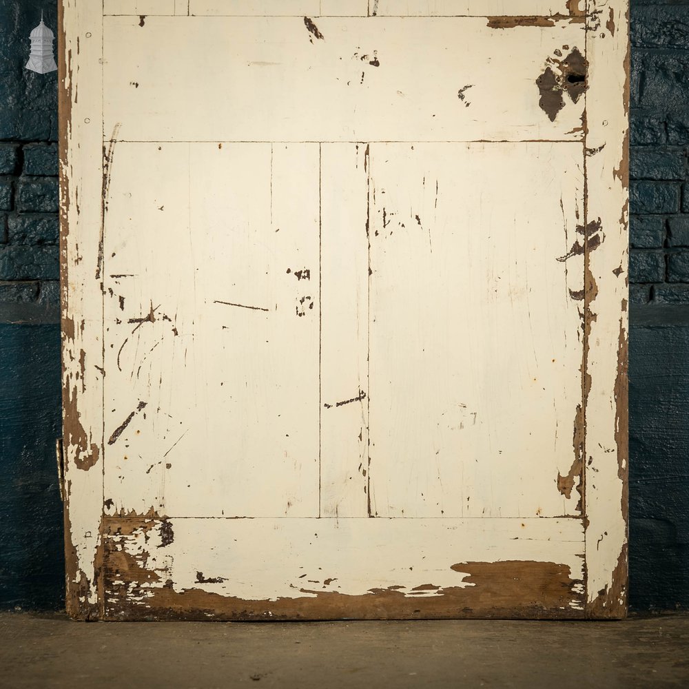 Pine Panelled Door, White Distressed Paint Finish