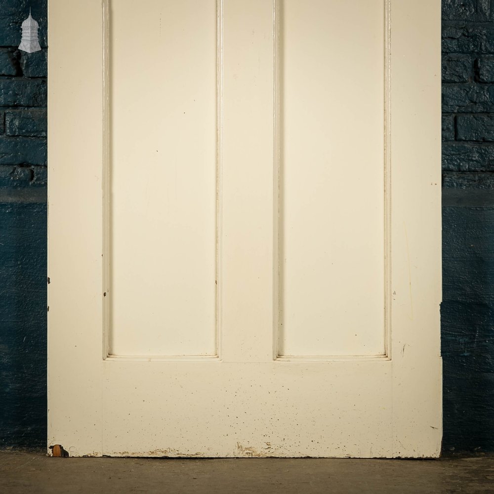 Pine Panelled Door, White Painted 3 Panel