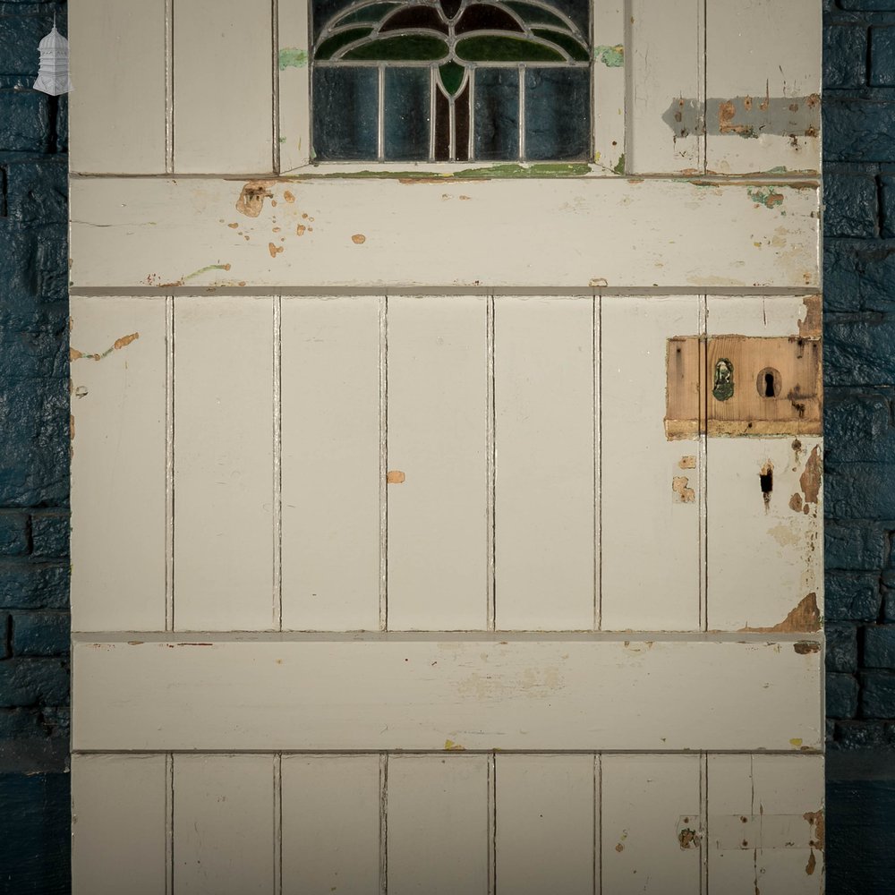 Glazed Ledged Door, Leaded Stained Glass