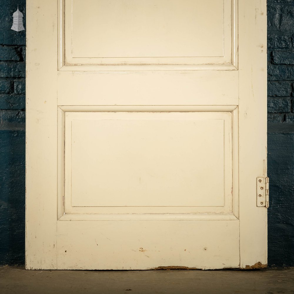 Pine Panelled Door, 3 Panel White Painted with Meeting Rail