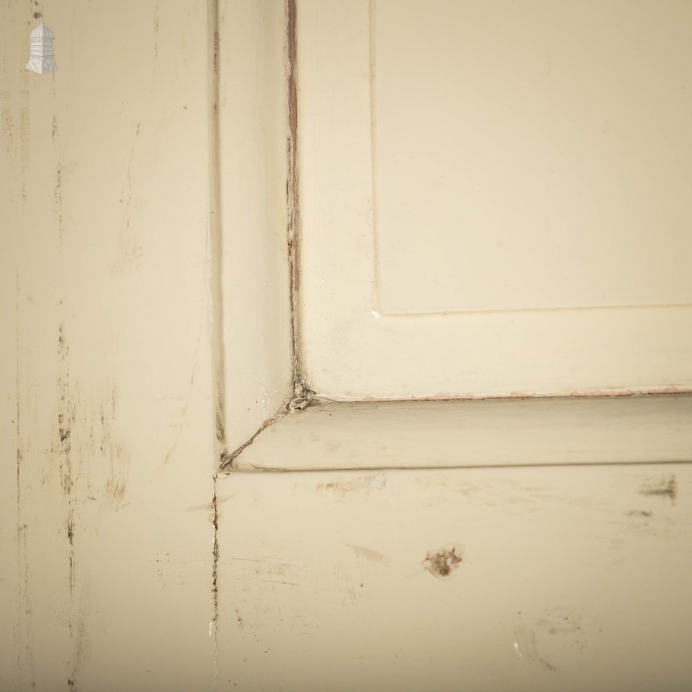 Pine Panelled Door, 3 Panel White Painted with Meeting Rail