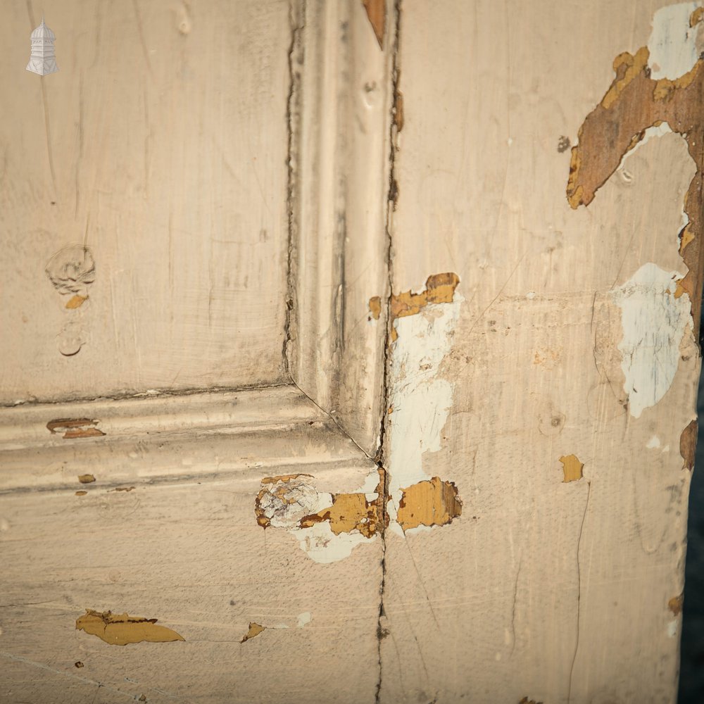 Pine Panelled Door, Moulded 6 Panel with Distressed Paint Finish