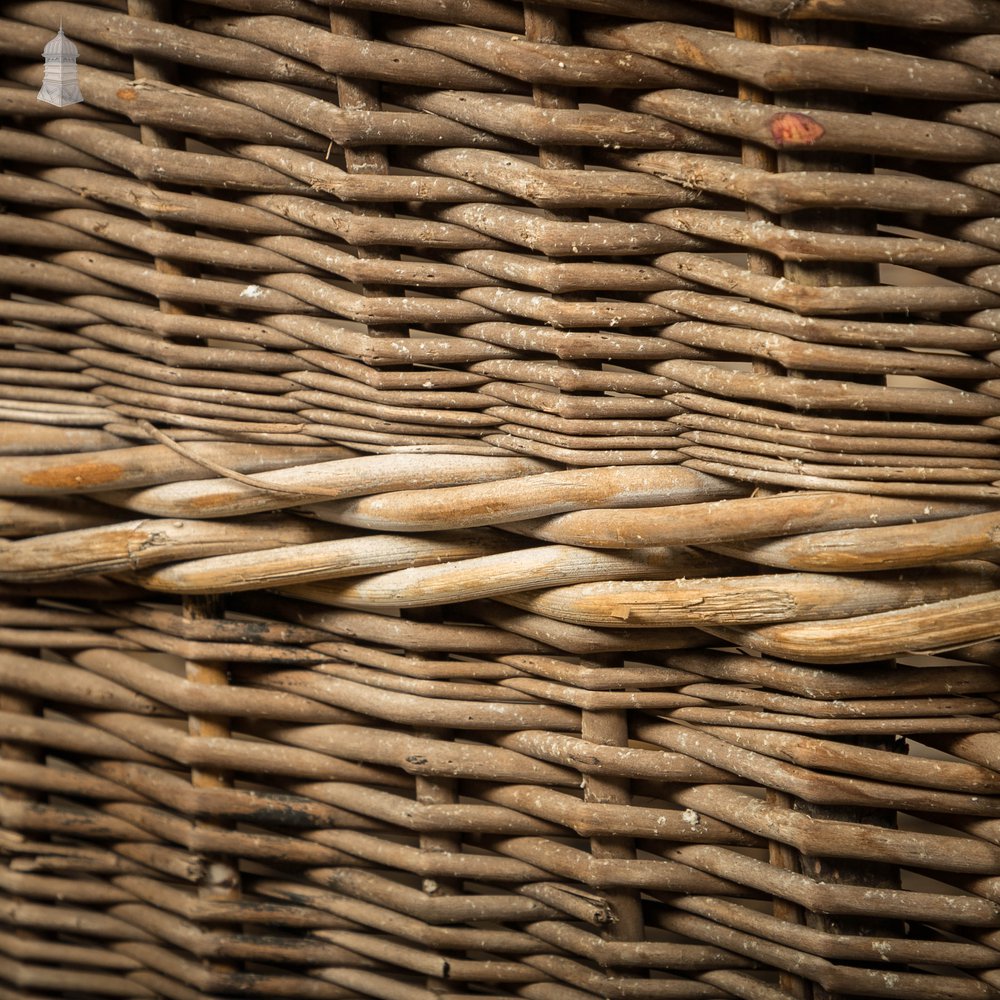 Wicker Laundry Basket, Large 19th C GPO Woven Storage Basket