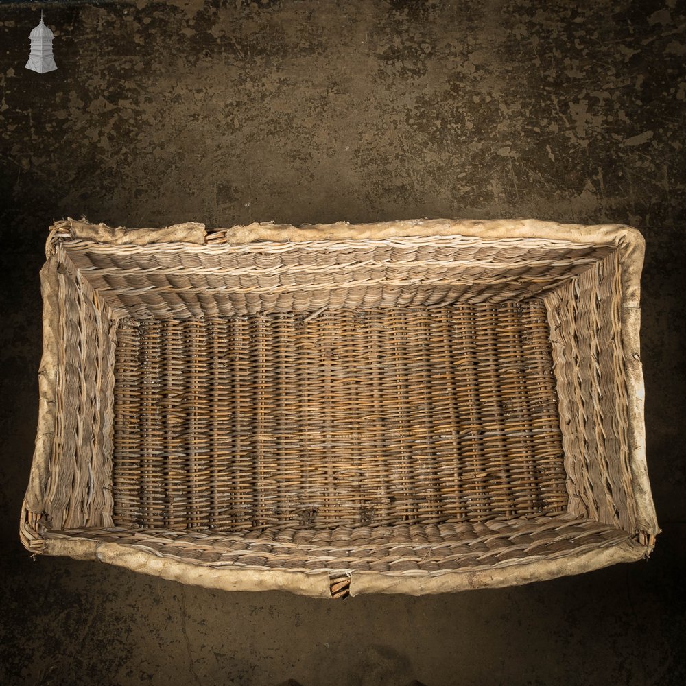 Wicker Laundry Basket, Large 19th C GPO Woven Storage Basket