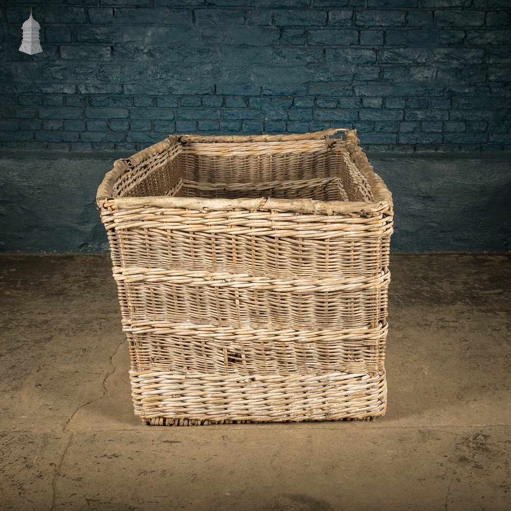 Wicker Laundry Basket, Large 19th C GPO Woven Storage Basket