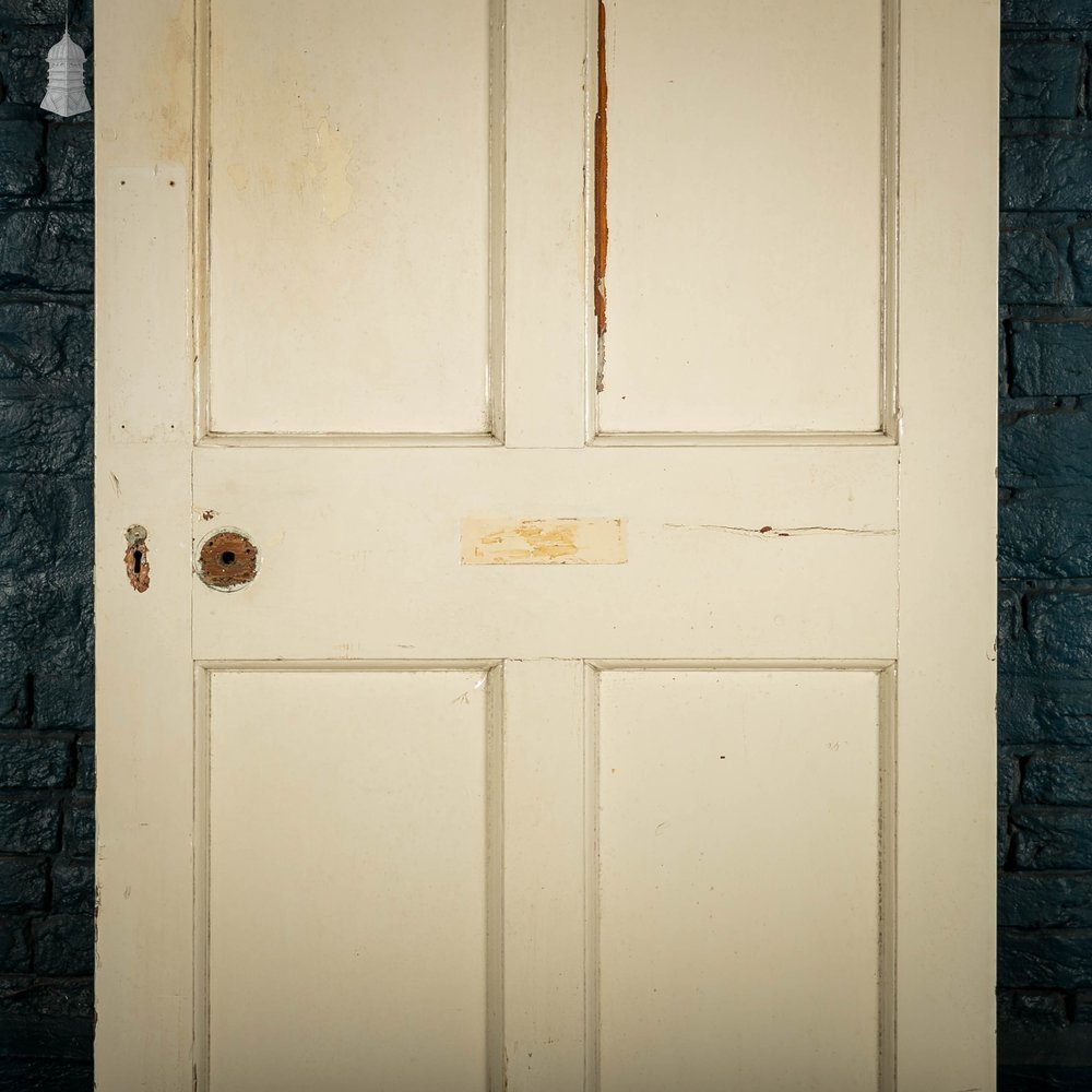 Pine Panelled Door, 4 Panel White Painted