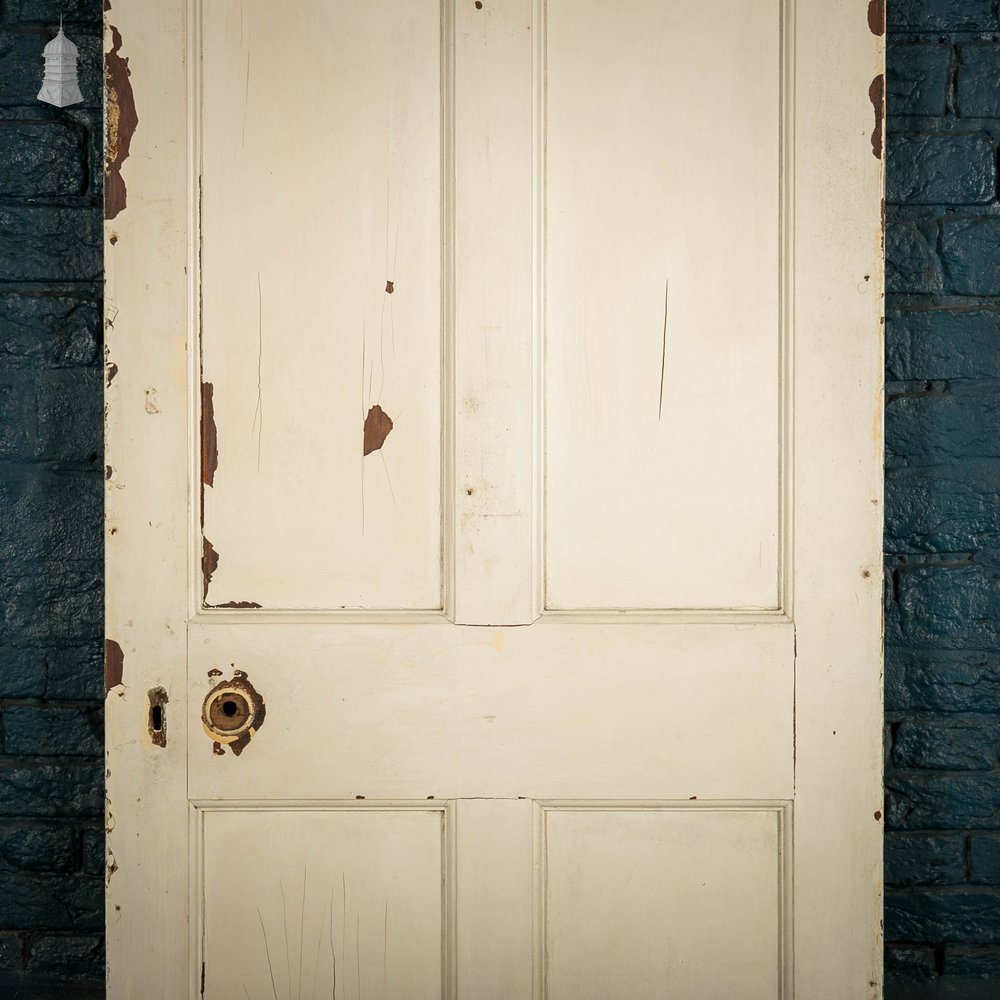 Pine Panelled Door, 4 Panel White Painted