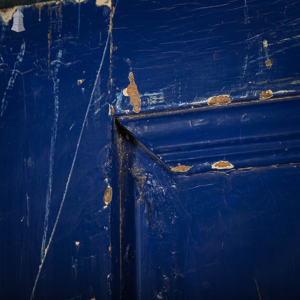 Pine Panelled Door, 4 Panel Blue Painted Front Door