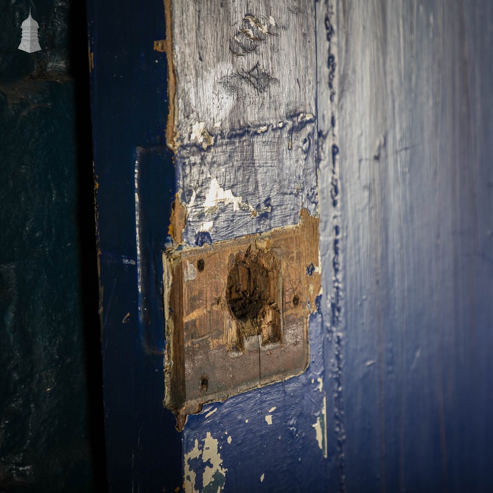 Pine Panelled Door, 4 Panel Blue Painted Front Door