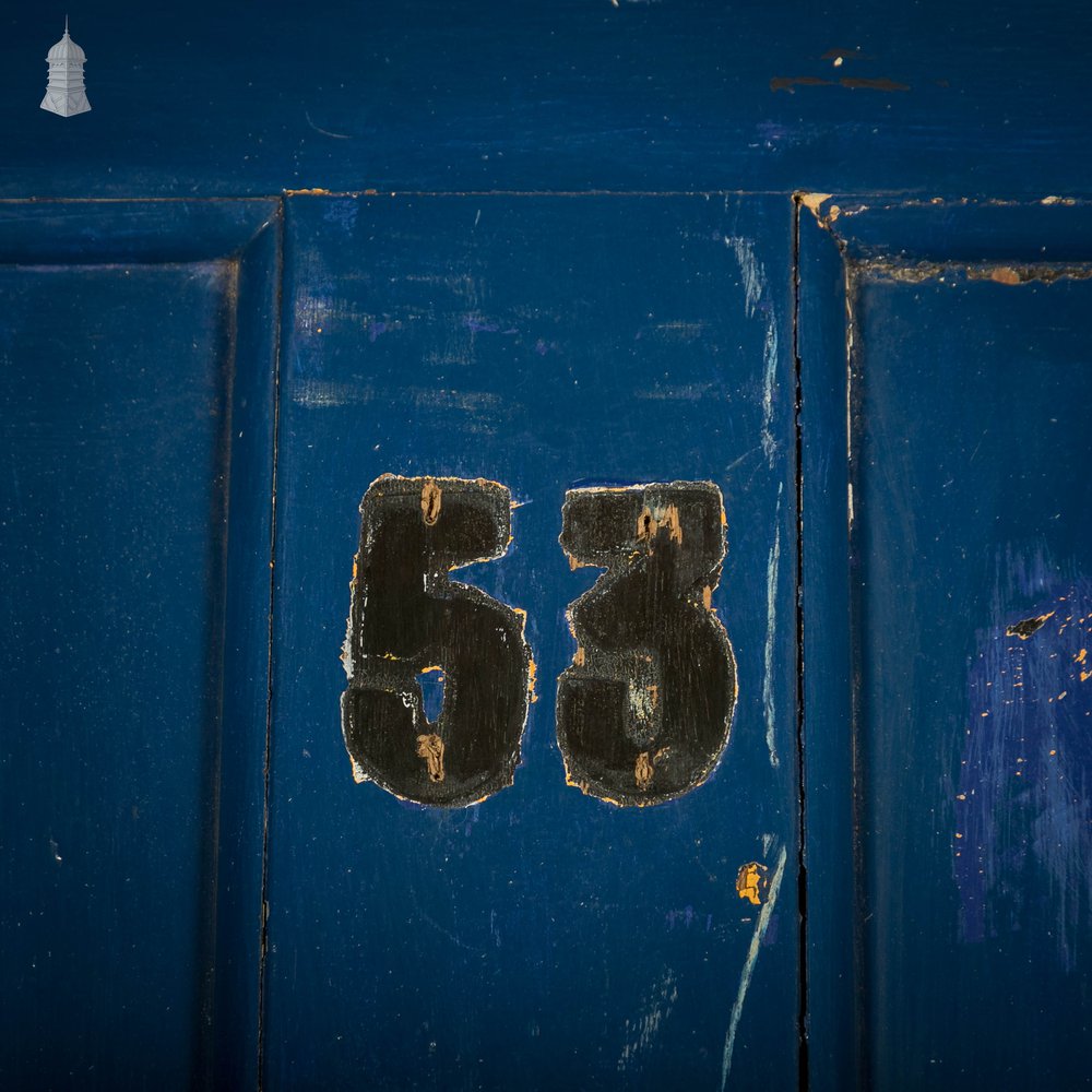 Pine Panelled Door, 4 Panel Blue Painted Front Door