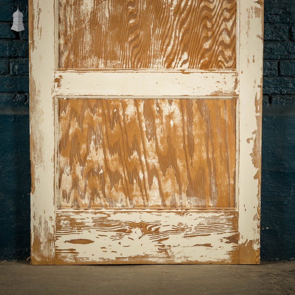 Pine Panelled Door, 4 Panel With White Distressed Paint Finish